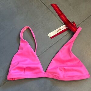 Left On Friday Hot Pink Triangle Bikini Top